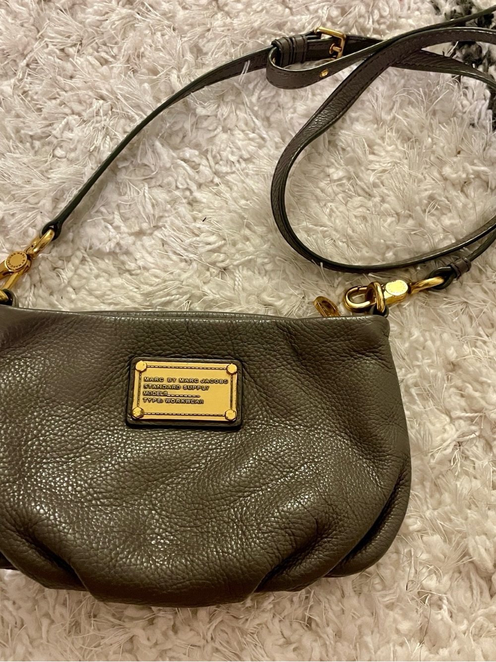 Marc by Marc Jacobs Dark Brown Pebbled Leather Crossbody with Gold Hardware